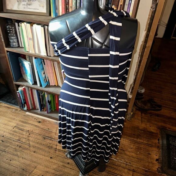 Elan convertible navy & white striped knit S maxi skirt - Picture 4 of 5